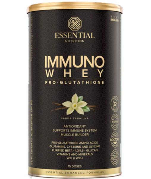 Immuno Whey Pro Glutathione 375g Essential Nutrit. Baunilha - Essential Nutrition Imagem de Immuno Whey Pro Glutathione 375g Essential Nutrit. Baunilha