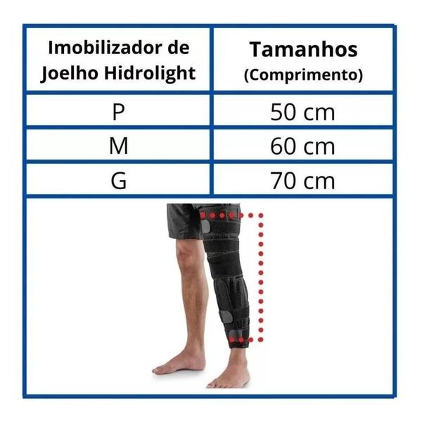 Imagem de Imobilizador de Joelho Estreito Comfort Air Preto Hidrolight