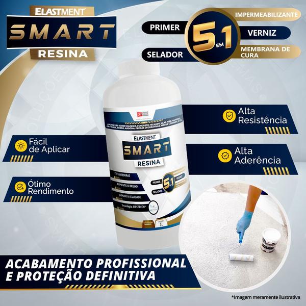 Imagem de Impermeabilizante Smart Resina Acabamento Fosco 1Lt Elastment