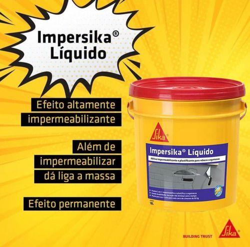 Imagem de Impersika Aditivo Impermeabilizante Para Argamassa 18 Litros