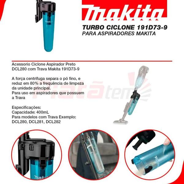 Imagem de Implemento Ciclone Makita com Trava 191D73-9 Preto