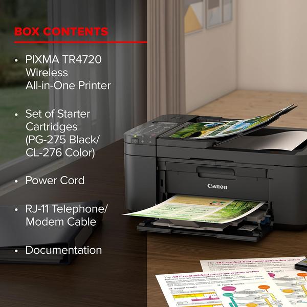 Imagem de Impressora Canon PIXMA TR4720 All-in-One sem fio com fax preta