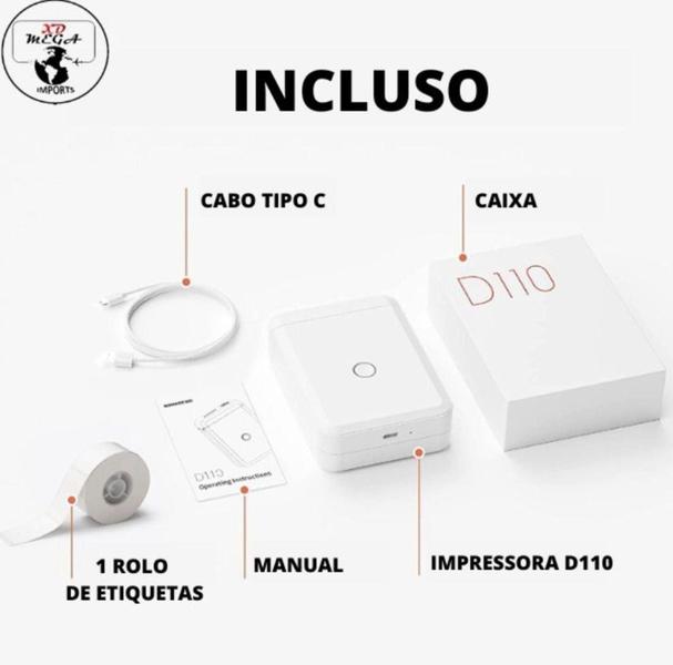 Imagem de Impressora de Etiqueta Niimbot D110   + 1 Rolo (Pronta Entrega)