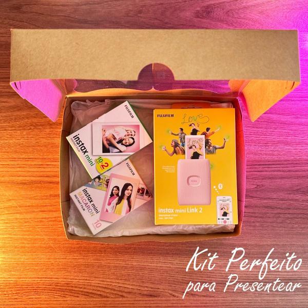 Imagem de Impressora Instax Mini Link 2 Rosa Para Celular + 2 Filmes + Filme Macaron - Kit Presente