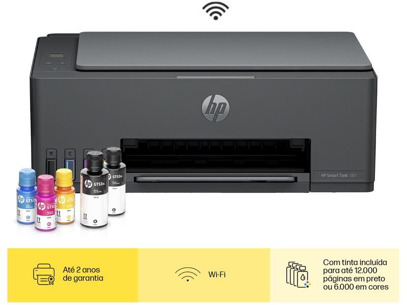 Imagem de Impressora Multifuncional HP Smart Tank 581 Wi-Fi