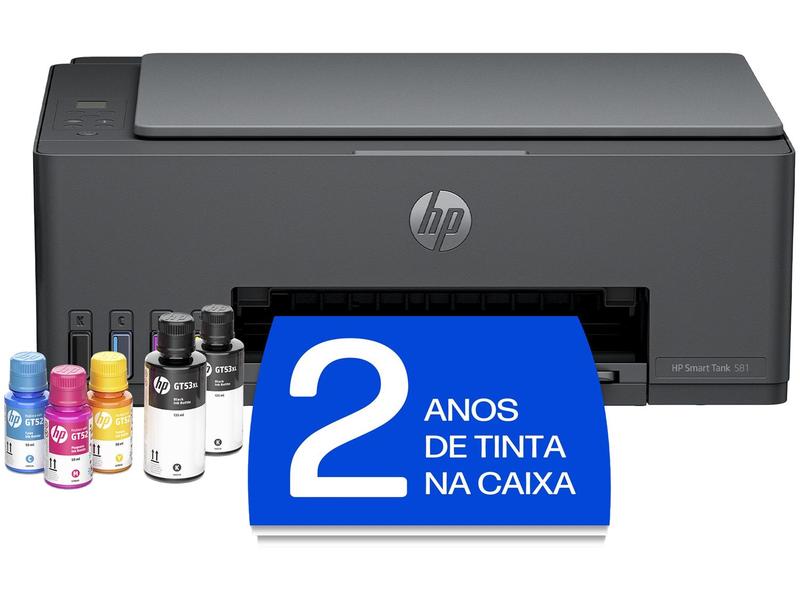 Impressora Multifuncional HP Smart Tank 581 Wi-Fi - Tanque de Tinta Colorida USB Impressora Multifuncional HP Smart Tank 581 Wi-Fi - Tanque de Tinta Colorida USB