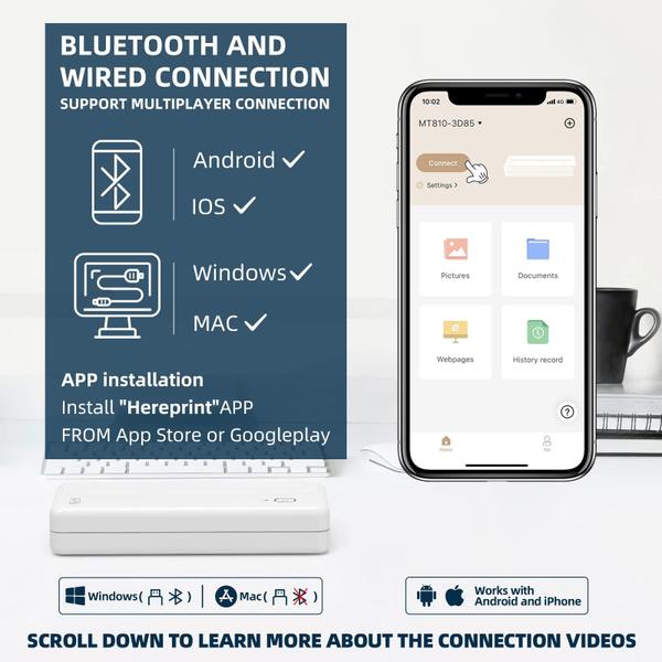 Imagem de Impressora portátil HPRT MT810 Bluetooth Wireless Mobile