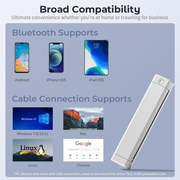 Imagem de Impressora térmica portátil COLORWING M08F para iOS/Android