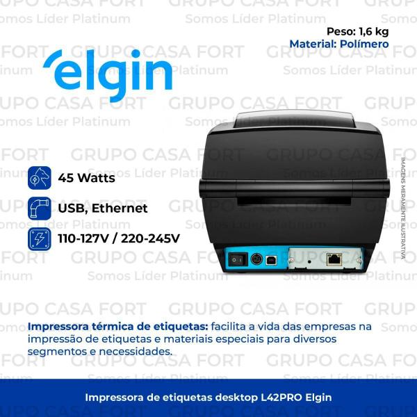 Imagem de Impressora Térmica Usb De Etiquetas Elgin L42Pro Full