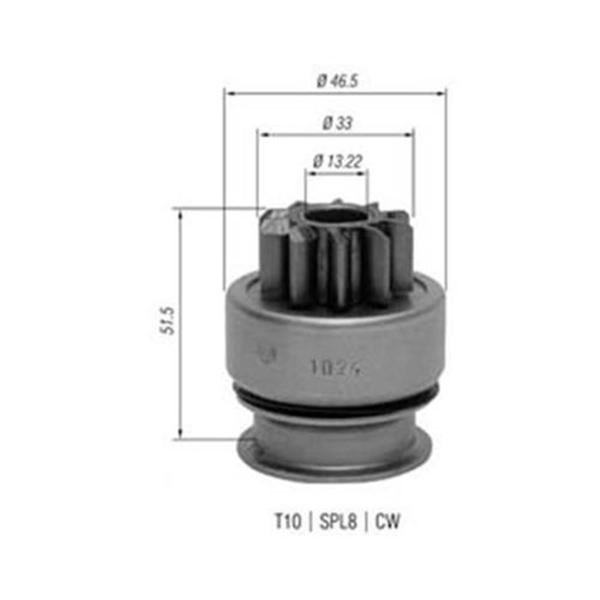 Imagem de Impulsor de partida ranger 2.5 td l200 2.5d 4wd hyundai hr xm 127 panda ritmo uno hr