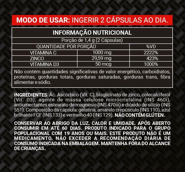 Imagem de +IMUNE  vitamina C, Zinco e vitamina D3 Alicamp  60 Cápsulas