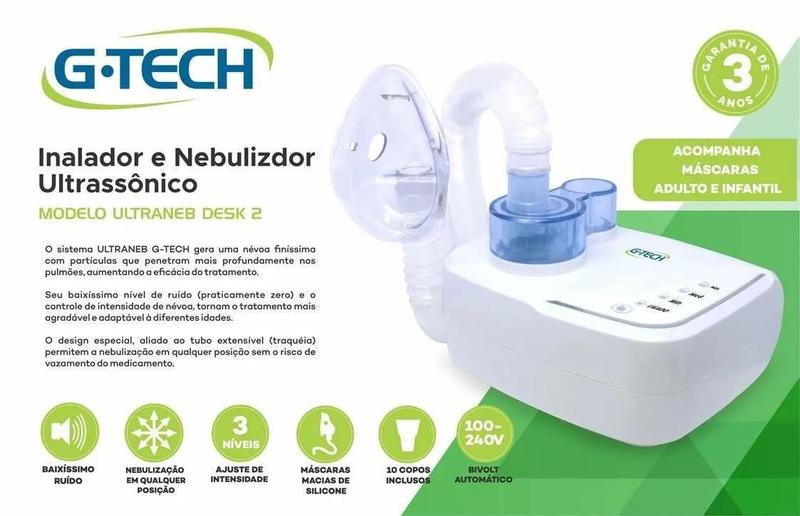 Imagem de Inalador e Nebulizador Ultrassônico Ultraneb Desk 2 - G-tech