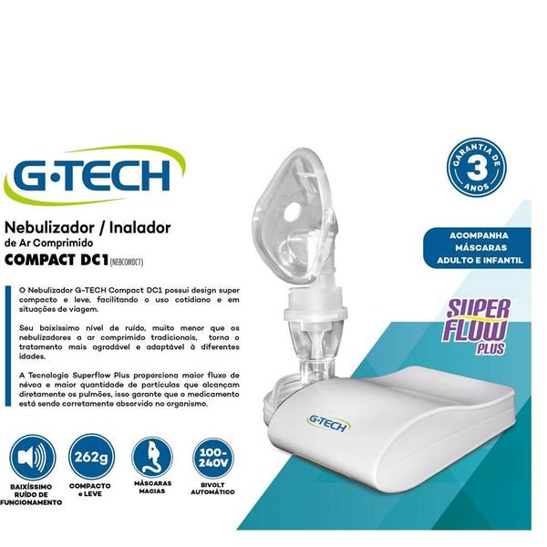 Imagem de Inalador Nebulizador de ar Comprimido Compact DC1 Gtech