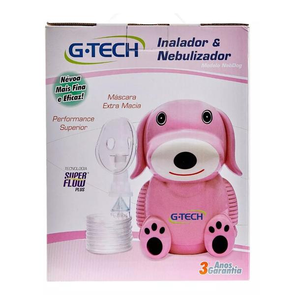 Imagem de Inalador Nebulizador G-tech Infantil Nebdog Cachorro Rosa