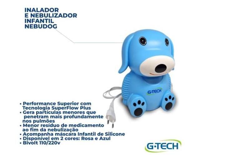 Imagem de Inalador Nebulizador G-Tech Nebdog Azul Bivolt