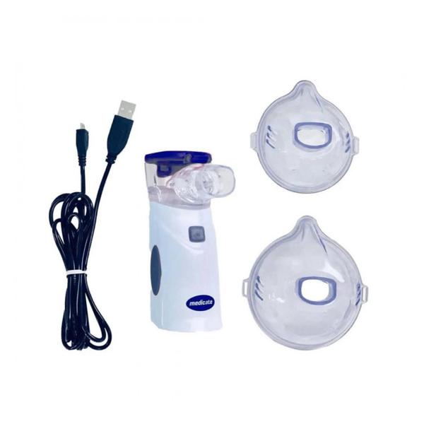 Imagem de Inalador Nebulizador Portátil Air Mesh Md4600 Azul Escuro C/ Bateria Medicate