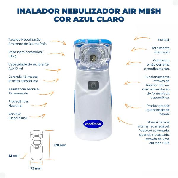 Imagem de Inalador Nebulizador Portátil Mesh Colors Bateria Recarregável