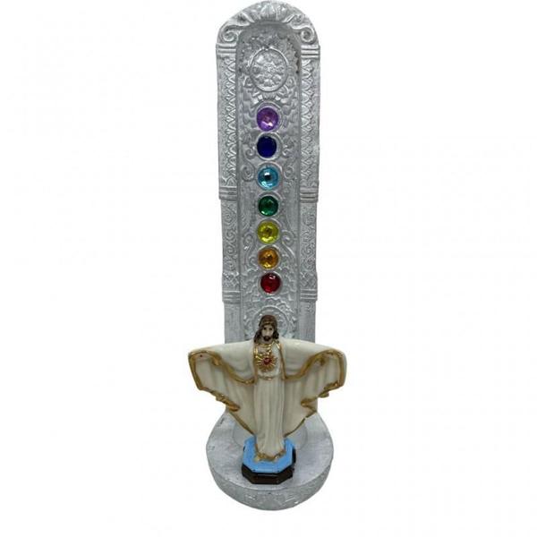 Imagem de Incensário 7 Chakras Jesus Cristo 22 Cm Em Resina