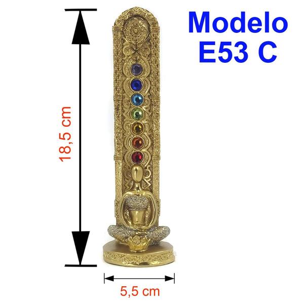 Imagem de Incensário 7 Chakras Yoga Porta Incensos Vertical em Resina Incenso Vareta Buda Ganesha Hamsa -  E53