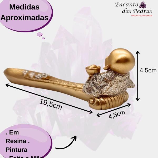 Imagem de Incensário Buda Chinês Sentado - Dourado com Brilho