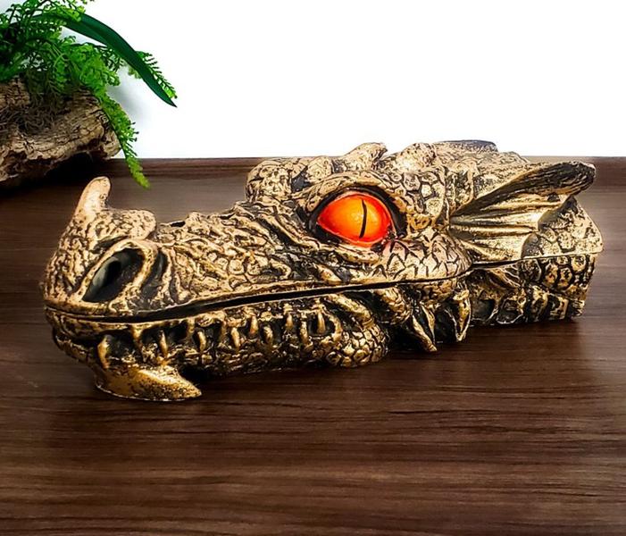 Imagem de Incensário Cabeça de Dragão Queimador de incenso vareta incensario dragao resina decoração