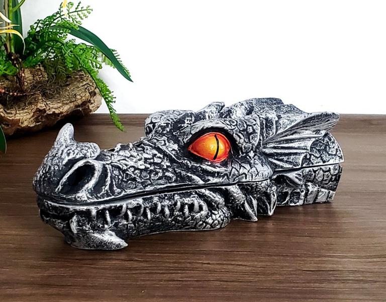 Imagem de Incensário Cabeça de Dragão Queimador de incenso vareta incensario dragao resina decoração