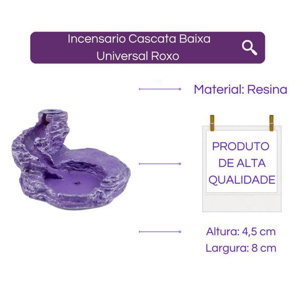 Imagem de Incensario Cascata Baixa 4,5 cm Universal Roxo Resina