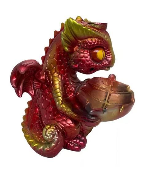 Imagem de Incensário Cascata Blackflow Dragão Baby Vermelho 12 Cm