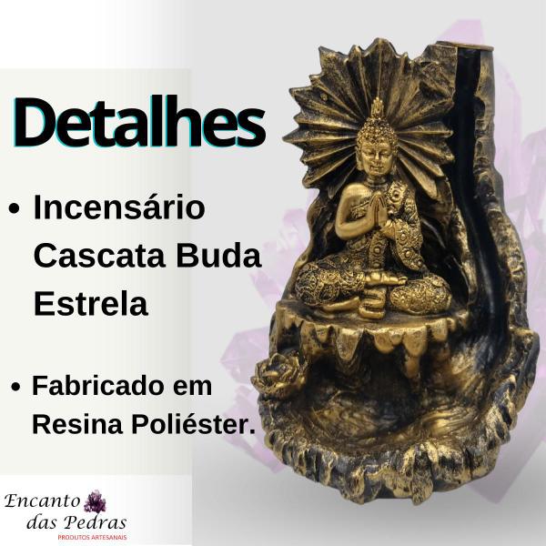Imagem de Incensário Cascata Buda Estrela - Dourado