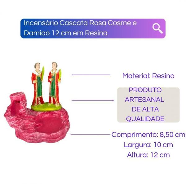 Imagem de Incensário Cascata Católico Em Resina - Escolha O Seu Santo