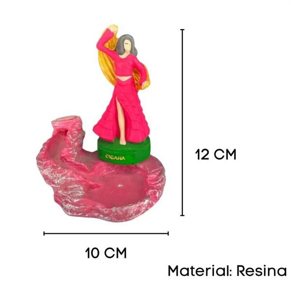 Imagem de Incensário Cascata Cigana Em Resina 12 Cm Umbanda Candomblé