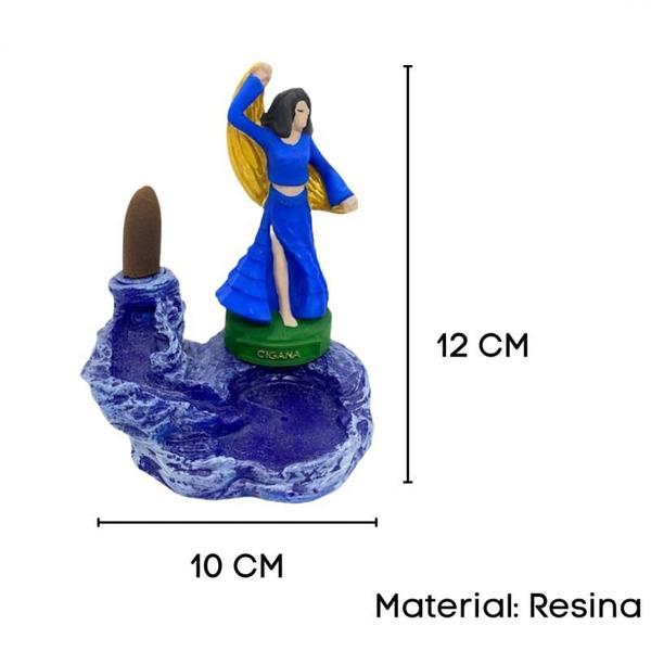 Imagem de Incensário Cascata Cigana Em Resina 12 Cm Umbanda Candomblé