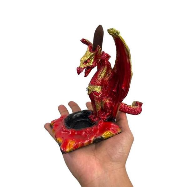 Imagem de Incensário Cascata Dragão 16 X15 Cm Resina - Selecione A Cor