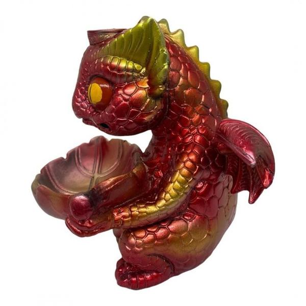 Imagem de Incensário Cascata Dragão Baby 12 Cm Resina - Selecione Cor