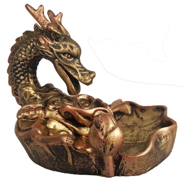 Imagem de Incensario Cascata Grande Dragao Serpente Dourada