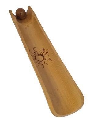 Imagem de Incensário de mesa de bambu com gravação sol