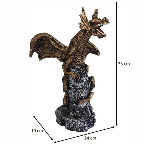 Imagem de Incensário dragão na rocha grande porta incenso.