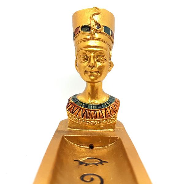 Imagem de Incensário Egípcio Rei Faraó Vareta Cone Porta Incenso Preto