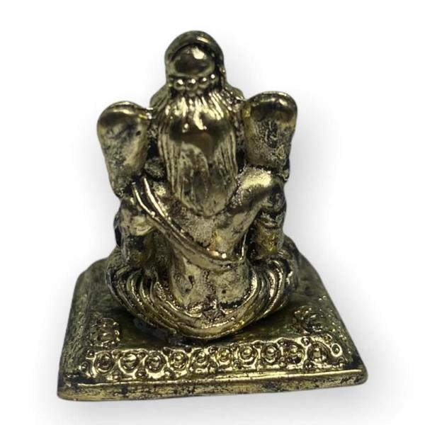 Imagem de Incensário Mini Ganesha em Metal Dourado 3 cm