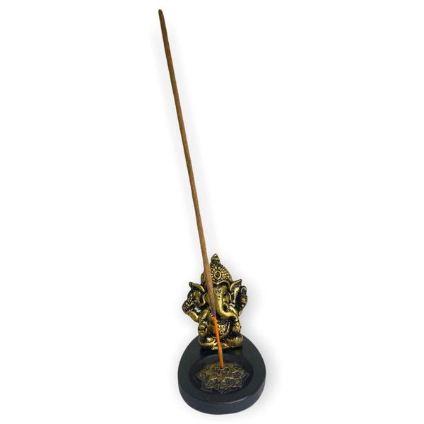 Imagem de Incensário Mini Oval Ganesh Mini Dourado 5cm em Resina