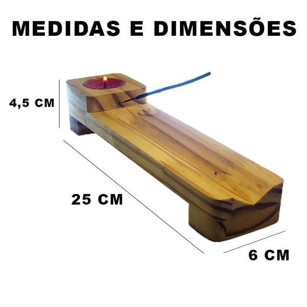 Imagem de Incensario Suspenso Com Velas Rechaud De Madeira