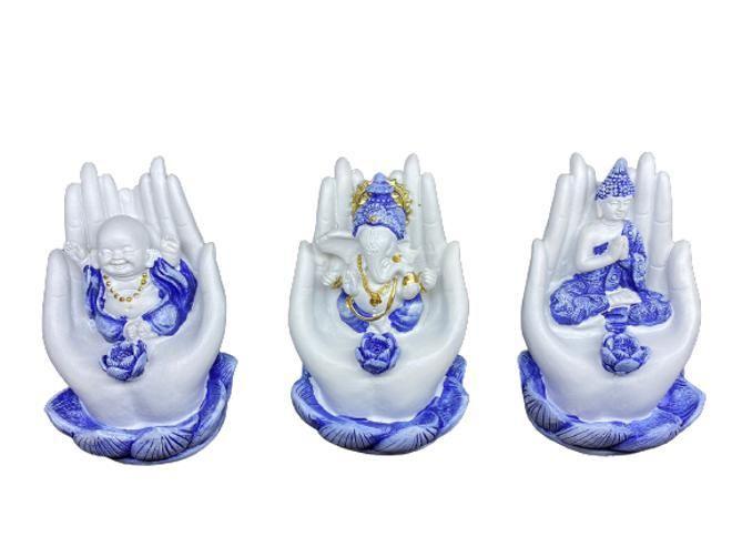 Imagem de Incensário Trio Budas E Ganesha - Decoração Resina