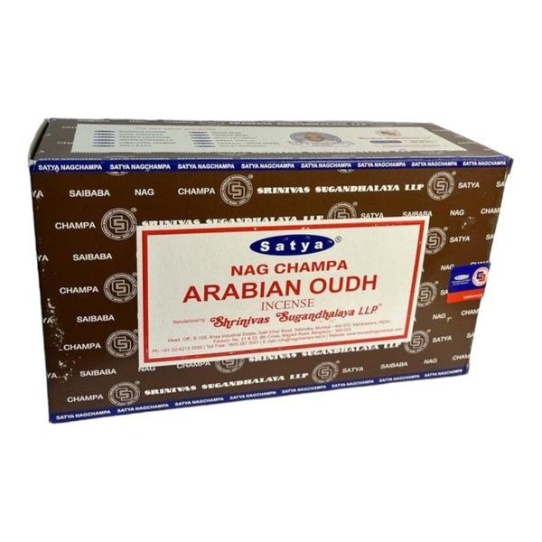 Imagem de Incenso Arabian Oudh Madeira Satya Massala 12 Caixas c12 Var