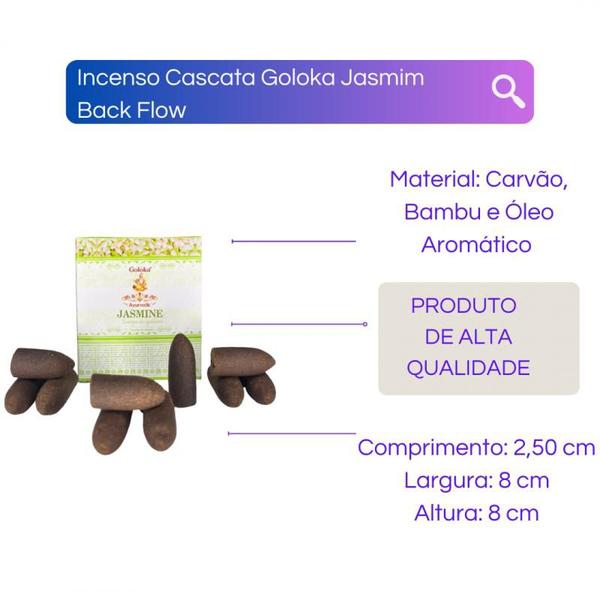 Imagem de Incenso Cone Cascata Goloka Back Flow - Selecione o Aroma