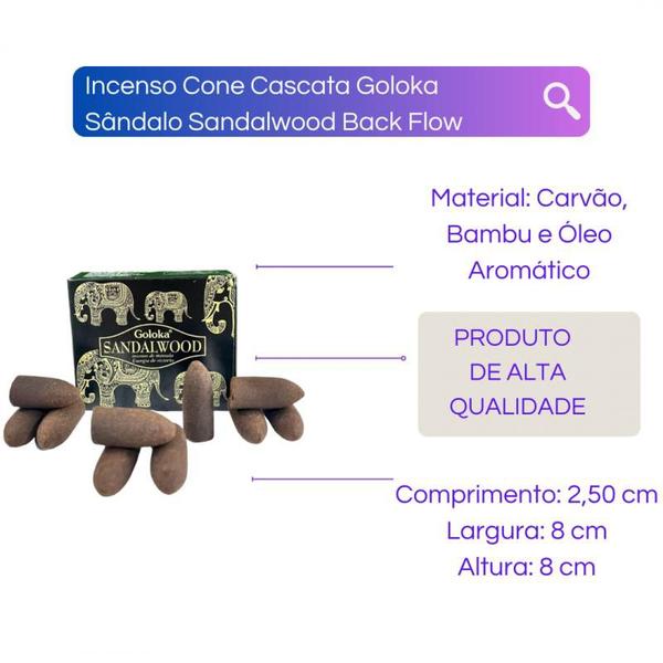 Incenso Cone Cascata Goloka Back Flow - Selecione o Aroma - Bialluz Imagem de Incenso Cone Cascata Goloka Back Flow - Selecione o Aroma
