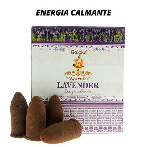 Imagem de Incenso Cone Indiano Lavanda Cascata 45Gr Goloka Massala