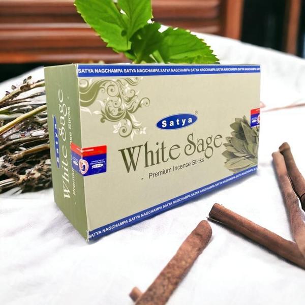 Imagem de Incenso Meditação Massala White Sage Satya Cx C 12 Var