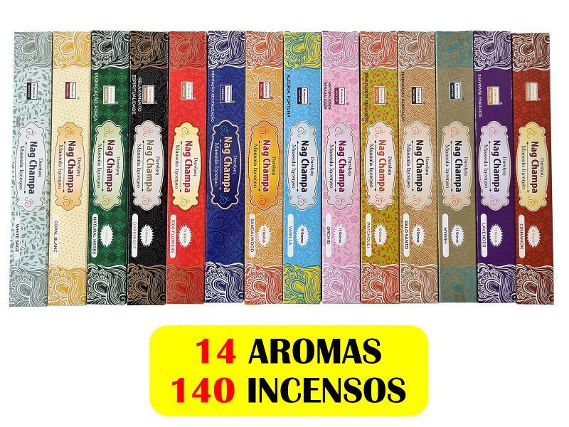 Imagem de Incenso Nag Champa Darshan Massala indiano kit 14 aromas