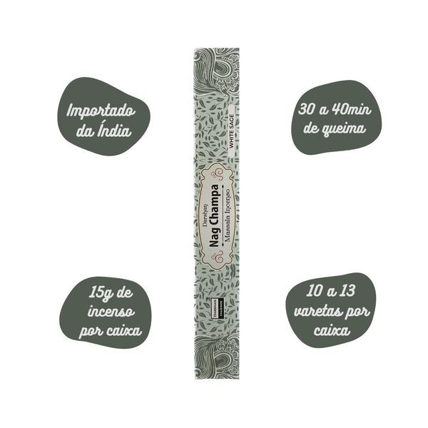 Imagem de Incenso Nag Champa Darshan - White Sage