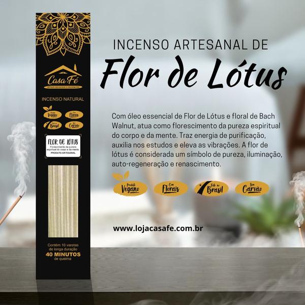 Imagem de Incenso natural flor de lótus cx c/10 - casa fé